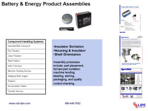 battery & energy product assemblies