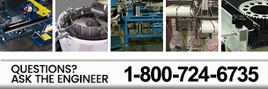 Questions? Ask the engineer, featuring contact number 1-800-724-6735, with images of automated material handling equipment.