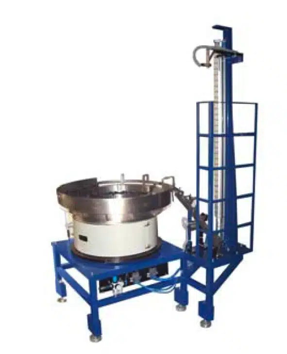 Bowl w/ Gravity Track Escapement to Part Positioning Lift